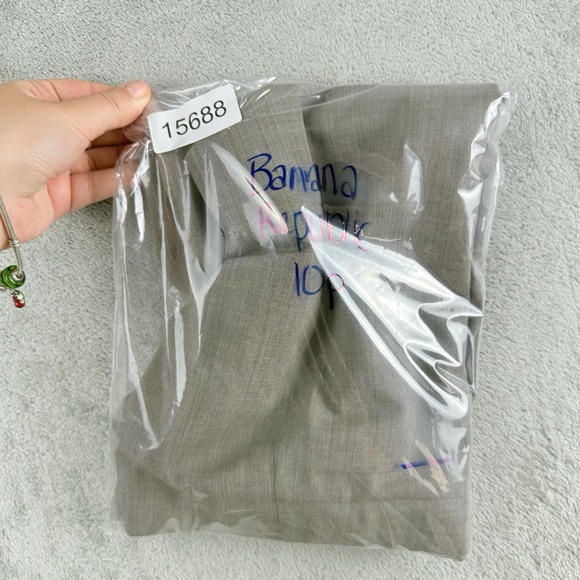 Banana Republic Skirt Womens 10 Petite Gray Wool Stretch Lined Slit Back Office - Picture 16 of 16